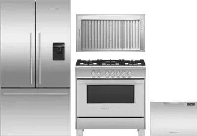 4 Piece Package Includes Refrigerator, Range, Hood And Dishwasher